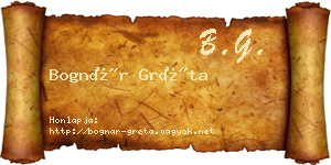 Bognár Gréta névjegykártya